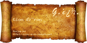 Gion Áron névjegykártya